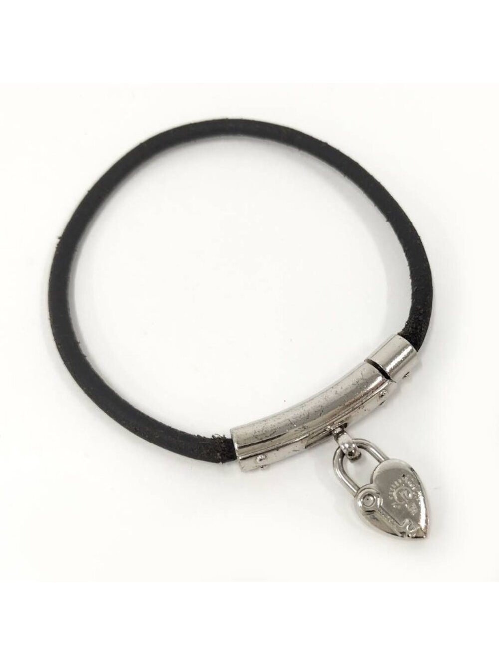 Hermes Bracelet Fantasy Heart Silver Color Black Plated